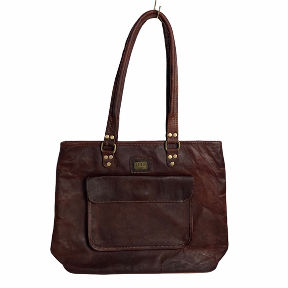 PASCADO leather tote bag satchel zip closure - Picture 2 of 12